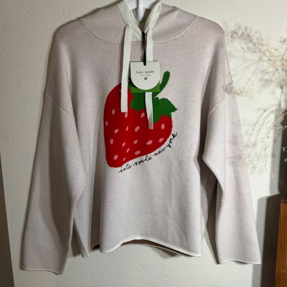 Women's Strawberry Hooded Sweatshirt - Kate Spade New York x Target Cream XL